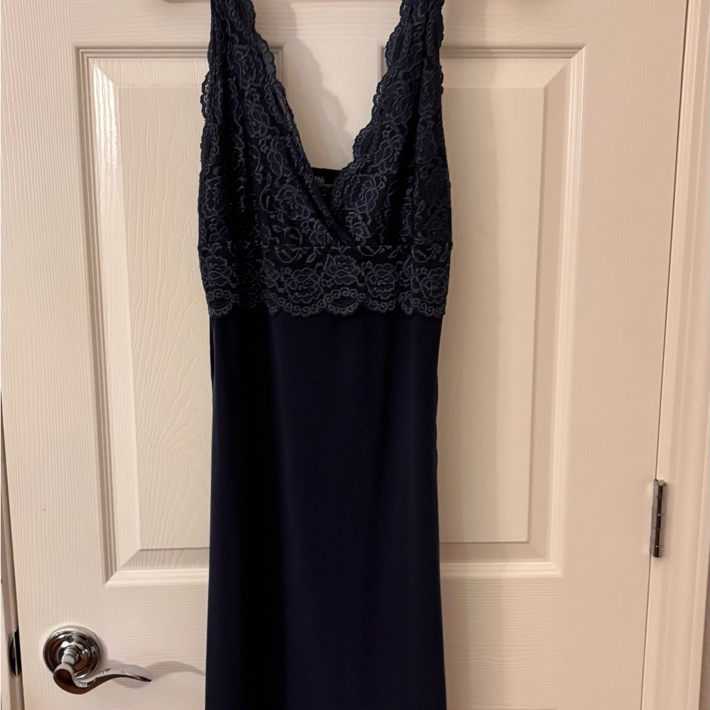 Tailor B. Moss Navy Lace-Trim Chemise